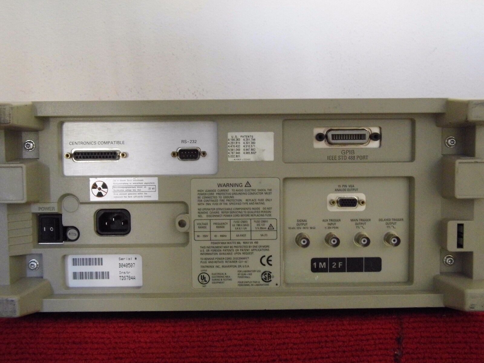 Tektronix TDS784A Oscilloscope 1GHz, 4GS/s Opt's 2F/1M NIST calibrated 8/2017 Tektronix TDS784A Oscilloscope 1GHz, 4GS/s Opt's 2F/1M NIST calibrated 8/2017